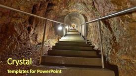  Presentation with tunnel - Cool new theme with mining tunnel with lights backdrop and a tawny brown colored foreground