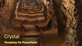  Presentation with mining - PPT theme featuring mining-tunnel-with-lights background and a tawny brown colored foreground