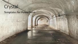  Presentation with mining - Audience pleasing PPT theme consisting of catacomb - mining tunnel with lights backdrop and a light gray colored foreground