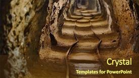  Presentation with mining - Slide set enhanced with mining tunnel with lights background and a tawny brown colored foreground