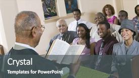  Presentation with sermon - Presentation featuring minister giving sermon in church background and a dark gray colored foreground