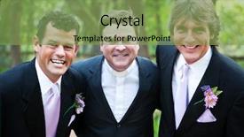  Presentation with married couple - Amazing PPT theme having minister posing with a handsome backdrop and a seafoam green colored foreground