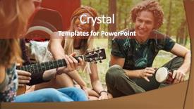  Presentation with group - Beautiful presentation featuring minivans - group of hipsters travelers laughing backdrop and a tawny brown colored foreground