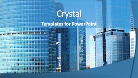  Presentation with modern building - PPT layouts with livelihood - modern office building against blue background and a teal colored foreground