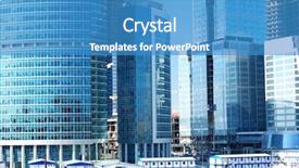  Presentation with blur office of - Presentation theme featuring livelihood - modern office building against blue background and a teal colored foreground