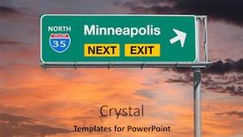  Presentation with freeway - PPT theme featuring minneapolis-minnesota-route-75-freeway background and a coral colored foreground