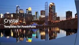 Presentation with dusk - PPT layouts enhanced with minneapolis skyline at dusk background and a tawny brown colored foreground