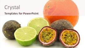  Presentation with passion fruit - Colorful slide deck enhanced with minneola-cut-lime-fruit backdrop and a lemonade colored foreground