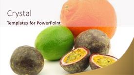 Presentation with passion fruit - Beautiful PPT theme featuring minneola-lime-fruit-and-cut backdrop and a lemonade colored foreground