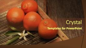  Presentation with rustic wood - Colorful PPT theme enhanced with minneola-tangelos-on-a-rustic backdrop and a tawny brown colored foreground