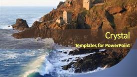  Presentation with coal mining mine - Audience pleasing slides consisting of slope minning - 'the crowns' tin mine ruins backdrop and a tawny brown colored foreground