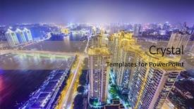  Presentation with china - Slides consisting of minning - fuzhou fujian china cityscape background and a coral colored foreground