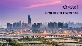  Presentation with eu china - Slide set with minning - fuzhou fujian china downtown cityscape background and a  colored foreground