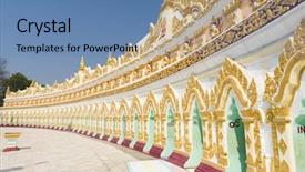  Presentation with metabolisme sel - Presentation theme with minning - u min thonze sel pagoda background and a teal colored foreground