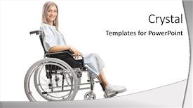  Presentation with kids wheelchair - Beautiful PPT layouts featuring minning - young woman sitting min backdrop and a white colored foreground