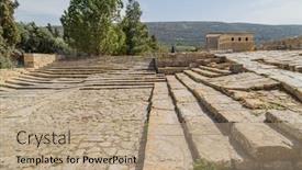  Presentation with europe - PPT theme featuring minoan-palace-of-knossos background and a coral colored foreground