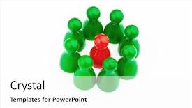  Presentation with red yellow green blue jigsaw - Slide set with minorities integration - red and green characters background and a white colored foreground