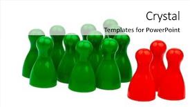  Presentation with green red bank - Colorful presentation enhanced with minorities integration - red and green pawns unlike backdrop and a white colored foreground