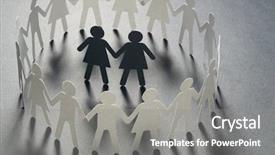  Presentation with diversity hands - Amazing presentation having minority group - paper figure of female couple backdrop and a gray colored foreground