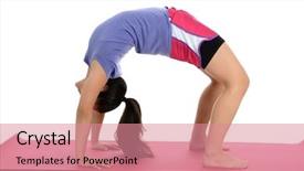  Presentation with yoga - Slides having minority athlete - girl doing yoga pose background and a coral colored foreground