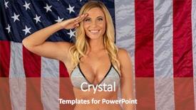  Presentation with american flag - Colorful theme enhanced with minority athlete - gorgeous blonde swimsuit model posing backdrop and a coral colored foreground