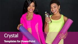  Presentation with african american women - PPT layouts featuring minority athlete - group of two african american background and a purple colored foreground