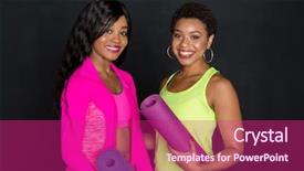  Presentation with african american women in computer - Beautiful theme featuring minority athlete - group of two african american backdrop and a violet colored foreground