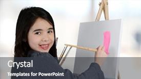  Presentation with grit school - Beautiful PPT layouts featuring minority schools children - girl painting a canvas while backdrop and a  colored foreground