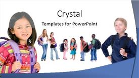  Presentation with diverse students - Theme consisting of minority schools children - group of diverse students ready background and a white colored foreground