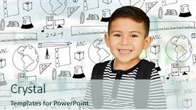  Presentation with young children at school - Slide set featuring minority schools children - young boy at school who background and a  colored foreground