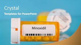  Presentation with prescription - Slides having minoxidil-minoxidil-pills-in-rx background and a teal colored foreground
