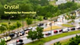  Presentation with blurred bokeh - Amazing presentation theme having minsk - blurred bokeh background in city backdrop and a  colored foreground