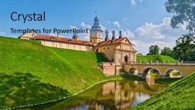  Presentation with scenic - Cool new PPT layouts with minsk - scenic nesvizh castle in belarus backdrop and a light blue colored foreground