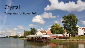  Presentation with pasig river - Presentation theme enhanced with minsk downtown across svisloch river background and a  colored foreground