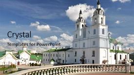  Presentation with holy spirit - Audience pleasing PPT theme consisting of minsk main orthodox church backdrop and a  colored foreground
