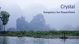  Presentation with destination - Theme with monsoon near ninh binh vietnam background and a sky blue colored foreground