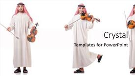  Presentation with arabic music arab man playing - PPT layouts having minstrel - arab man playing violin isolated background and a  colored foreground