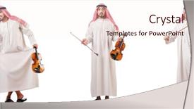  Presentation with arabic music arab man playing - Audience pleasing presentation theme consisting of minstrel - arab man playing violin isolated backdrop and a  colored foreground