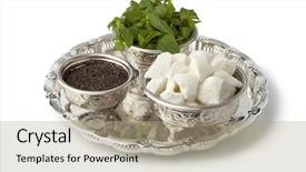  Presentation with moroccan - Presentation theme consisting of mint and tea in traditional background and a coral colored foreground