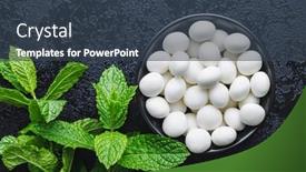  Presentation with mint - Presentation enhanced with mint-candies-in-bowl-menthol background and a tawny brown colored foreground