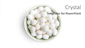  Presentation with mint - PPT theme with mint-candies-menthol-bonbons and a white colored foreground