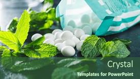  Presentation with mint - Presentation featuring mint-candies-menthol-bonbons and a ocean colored foreground