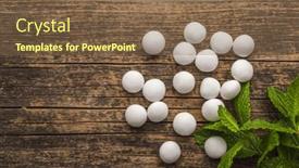  Presentation with mint - Presentation theme consisting of mint-candies-menthol-bonbons and a tawny brown colored foreground