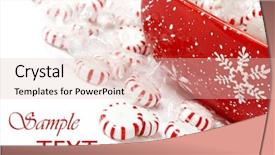  Presentation with peppermint - PPT layouts enhanced with design breath - peppermint candies with holiday snowflake background and a lemonade colored foreground