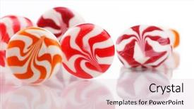  Presentation with peppermint - Presentation design featuring hard candy - peppermint candies background and a lemonade colored foreground