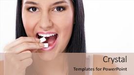  Presentation with chewing gum - Slides featuring puts in mouth chewing gum background and a coral colored foreground