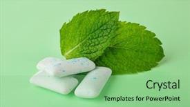  Presentation with chewing gum - PPT theme with mint chewing gum on color background and a seafoam green colored foreground