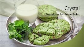  Presentation with chocolate chip cookie - Theme with mint chocolate chip cookie background and a mint green colored foreground
