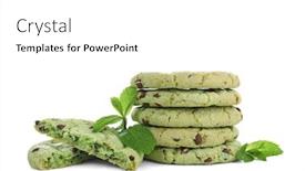  Presentation with chocolate chip cookies - Slide deck having mint chocolate chip cookies on white background background and a white colored foreground