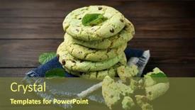  Presentation with chocolate chip cookies - Beautiful PPT theme featuring mint-chocolate-chip-cookies backdrop and a tawny brown colored foreground